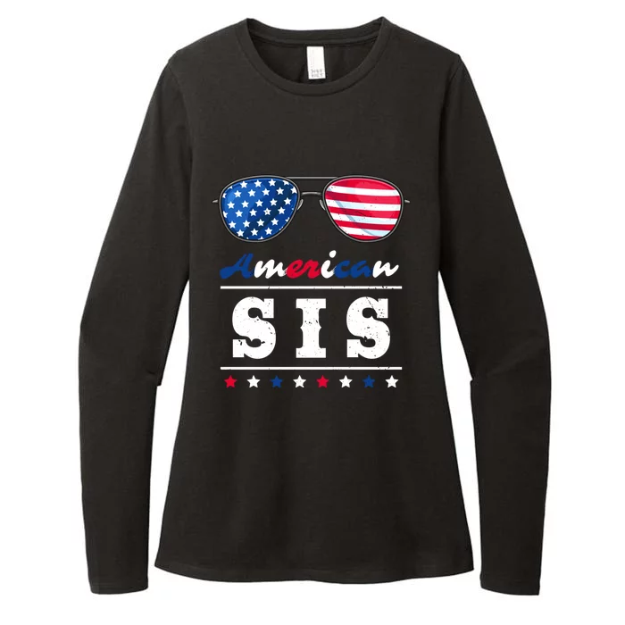 American Sis 4th Of July Patriotism Usa Flag Cool Sunglasses Cool Gift Womens CVC Long Sleeve Shirt