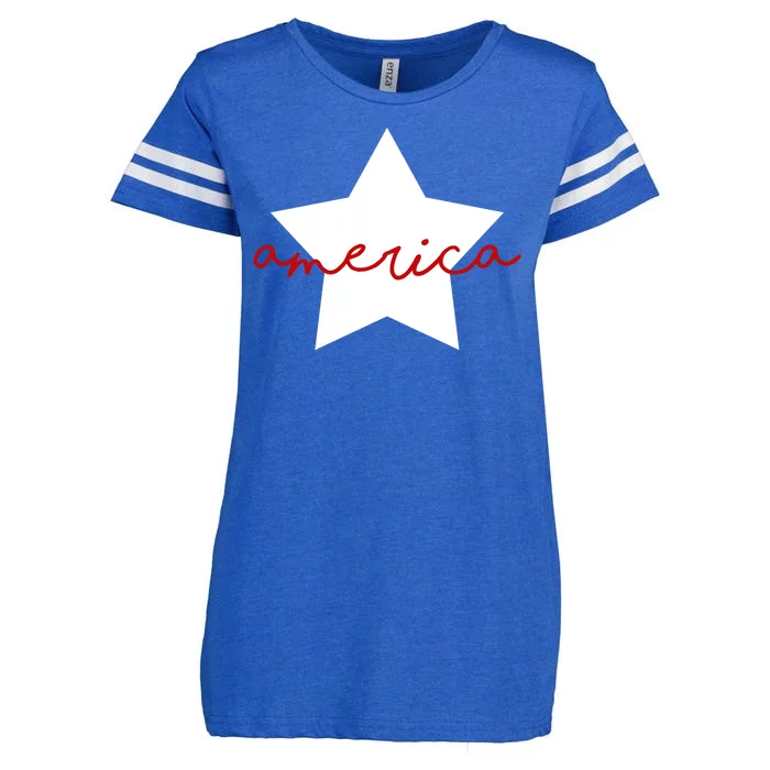 America Star 4th Of July Celebration Enza Ladies Jersey Football T-Shirt