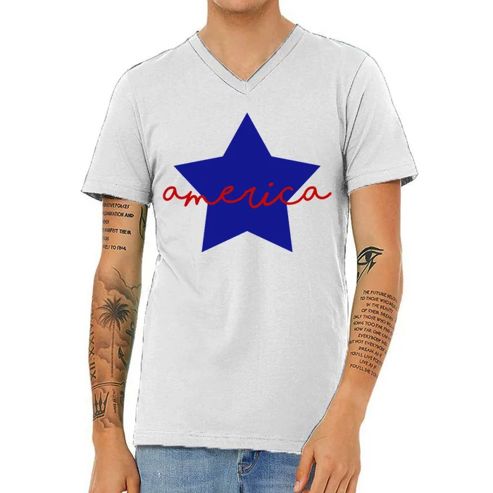 America Star 4th Of July Celebration V-Neck T-Shirt