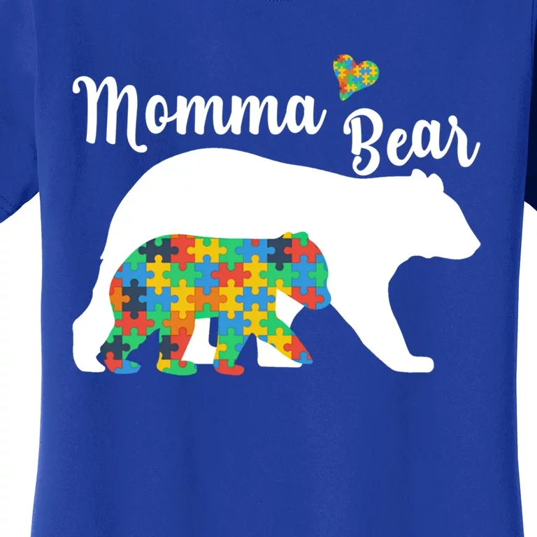 Autistic Support Autism Awareness Momma Bear Mother's Day Great Gift Women's T-Shirt