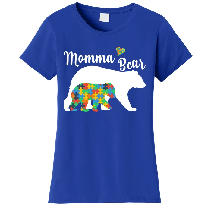 Autistic Support Autism Awareness Momma Bear Mother's Day Great Gift Women's T-Shirt