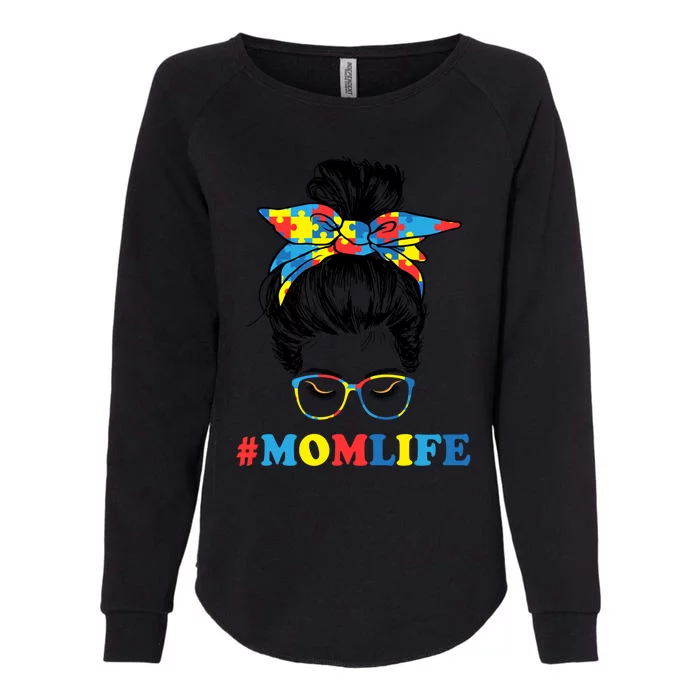 Autistic Son Autism Awareness Mom Life Cool Gift Mom Gift Womens California Wash Sweatshirt