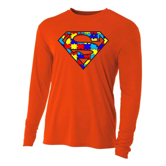 Autism Superhero Cooling Performance Long Sleeve Crew