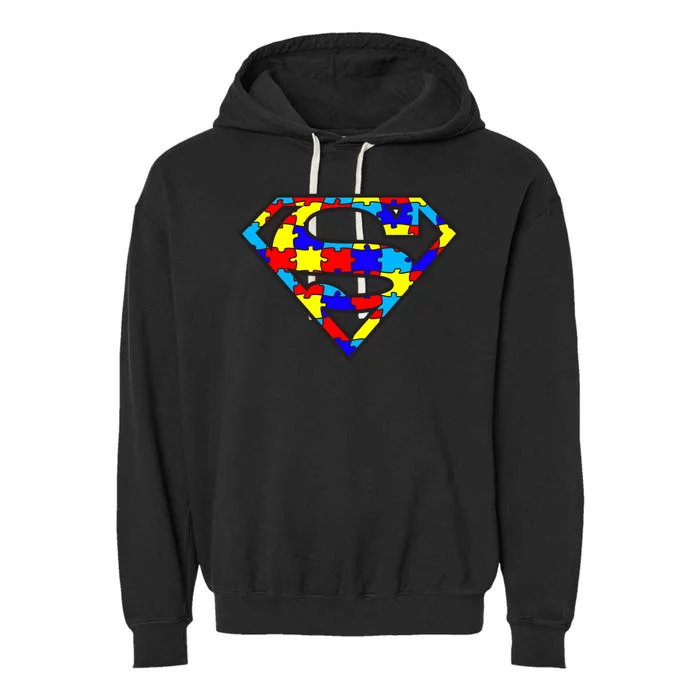 Autism Superhero Garment-Dyed Fleece Hoodie