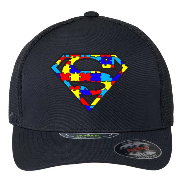 Autism Superhero Flexfit Unipanel Trucker Cap