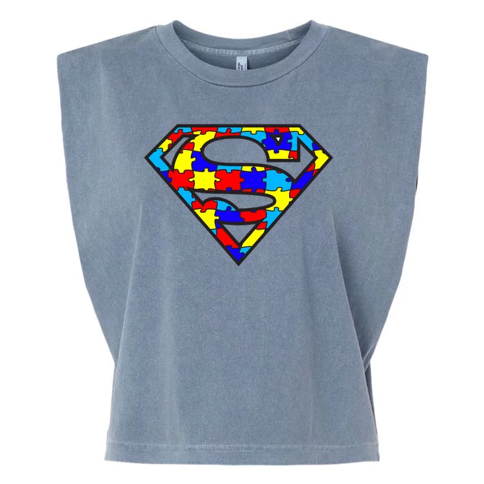 Autism Superhero Garment-Dyed Women's Muscle Tee