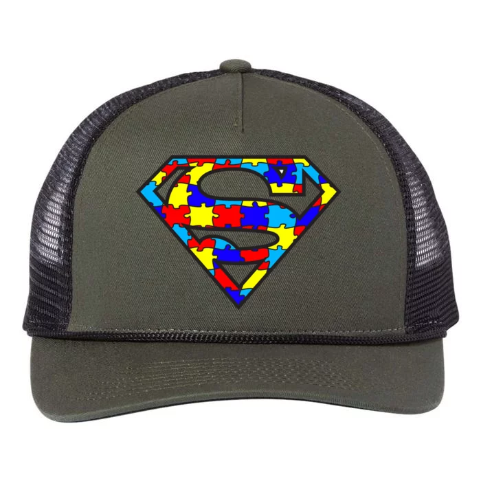 Autism Superhero Retro Rope Trucker Hat Cap