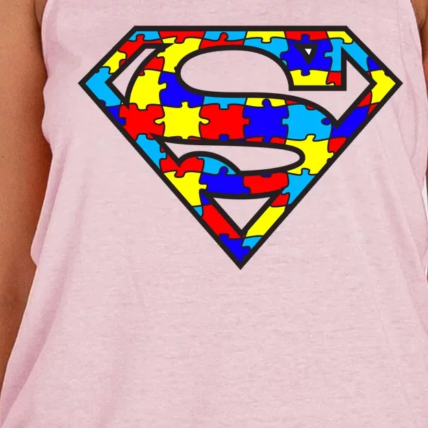 Autism Superhero Women's Knotted Racerback Tank