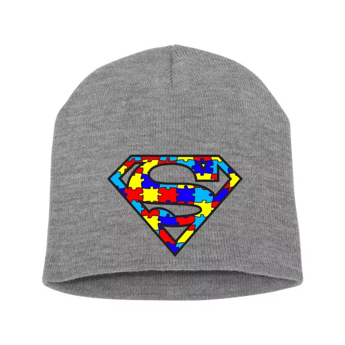 Autism Superhero Short Acrylic Beanie