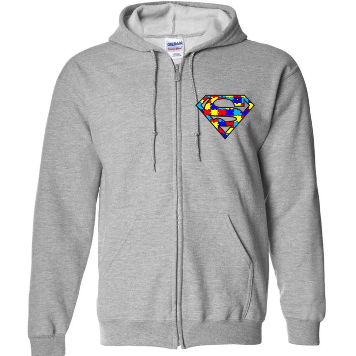 Autism Superhero Full Zip Hoodie