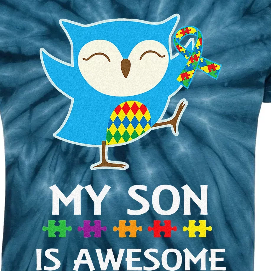 Autism Son Awareness Mom Or Dad Support Tee Kids Tie-Dye T-Shirt