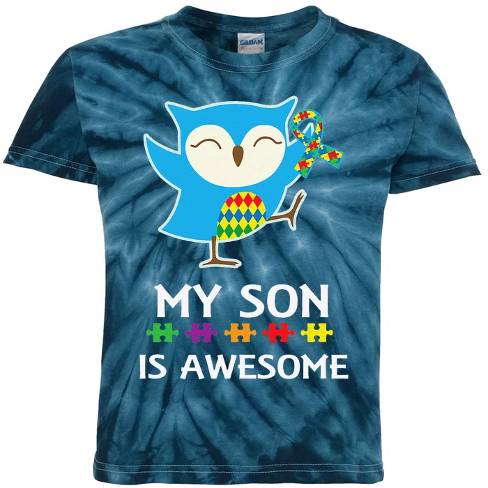 Autism Son Awareness Mom Or Dad Support Tee Kids Tie-Dye T-Shirt