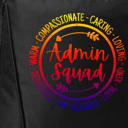 Admin Squad Admin Assistants Office Squad Team Vintage Funny Gift City Backpack