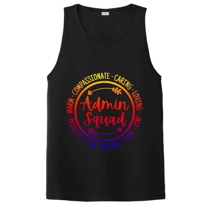 Admin Squad Admin Assistants Office Squad Team Vintage Funny Gift Performance Tank