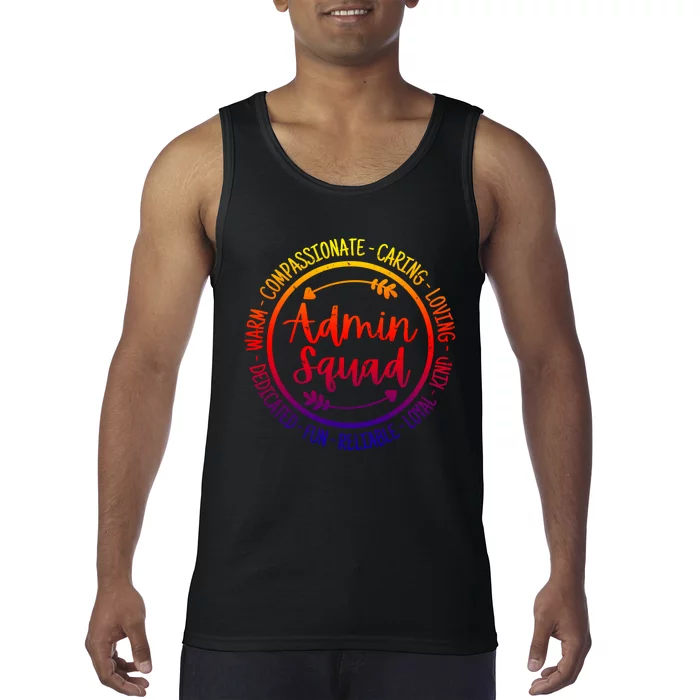 Admin Squad Admin Assistants Office Squad Team Vintage Funny Gift Tank Top