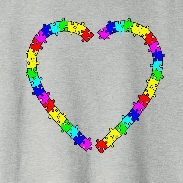 Autism Spectrum Awareness Puzzle Pieces Heart Women's Crop Top Tee