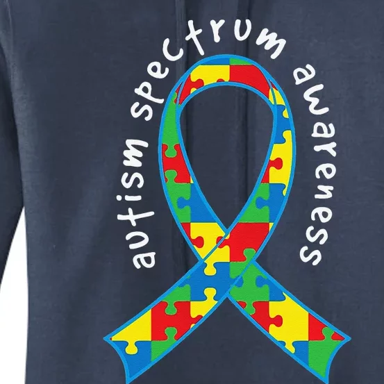 Autism Spectrum Awareness Puzzle Ribbon Walk Women's Pullover Hoodie