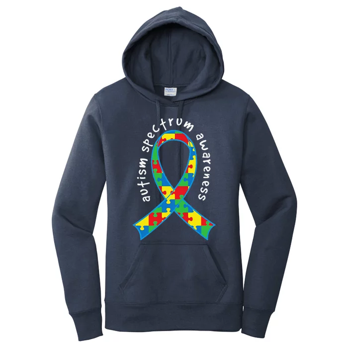 Autism Spectrum Awareness Puzzle Ribbon Walk Women's Pullover Hoodie