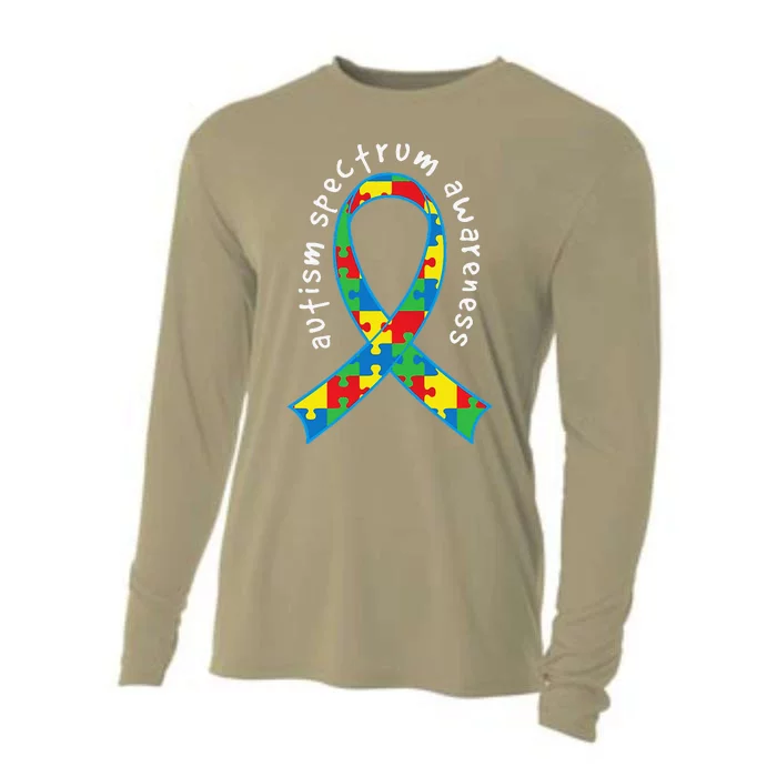 Autism Spectrum Awareness Puzzle Ribbon Walk Cooling Performance Long Sleeve Crew