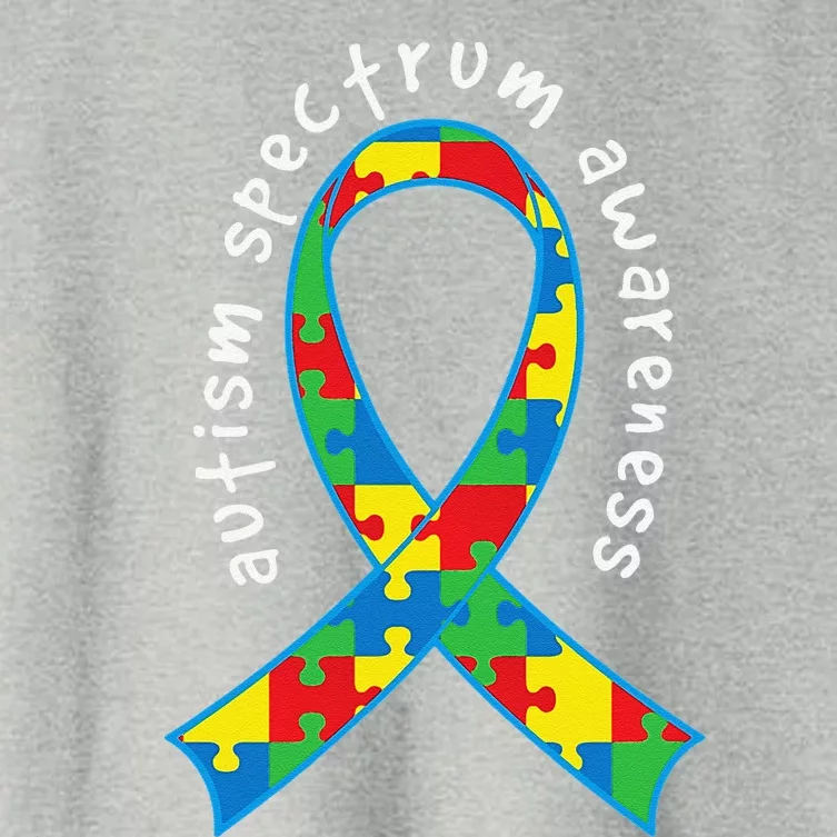 Autism Spectrum Awareness Puzzle Ribbon Walk Women's Crop Top Tee