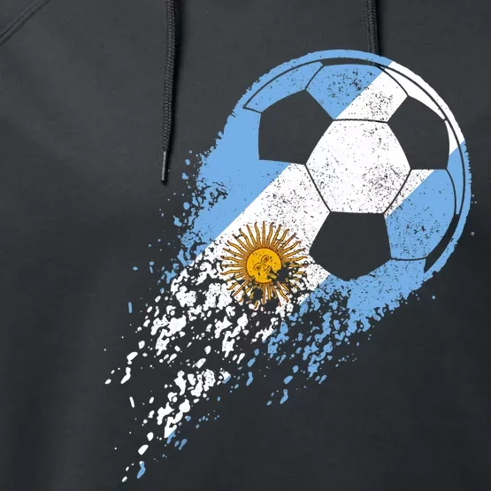 Argentina Soccer Argentinian Flag Pride Soccer Player Performance Fleece Hoodie