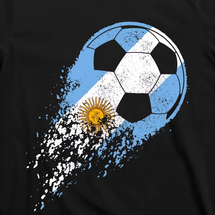 Argentina Soccer Argentinian Flag Pride Soccer Player T-Shirt