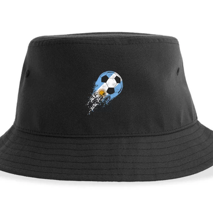 Argentina Soccer Argentinian Flag Pride Soccer Player Sustainable Bucket Hat