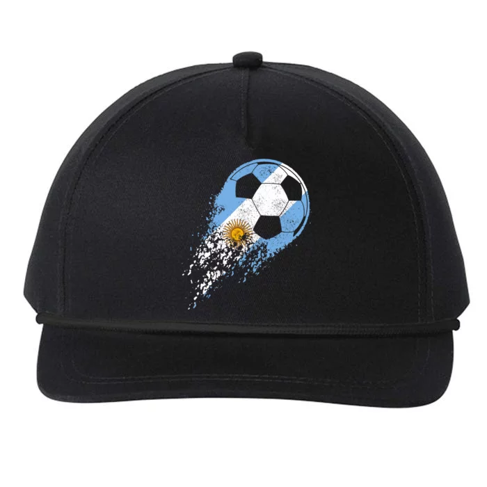 Argentina Soccer Argentinian Flag Pride Soccer Player Snapback Five-Panel Rope Hat