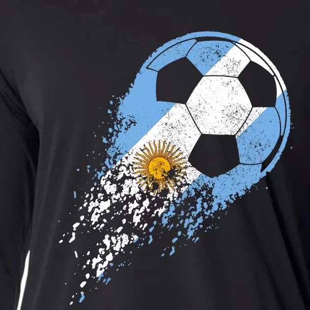 Argentina Soccer Argentinian Flag Pride Soccer Player Cooling Performance Long Sleeve Crew