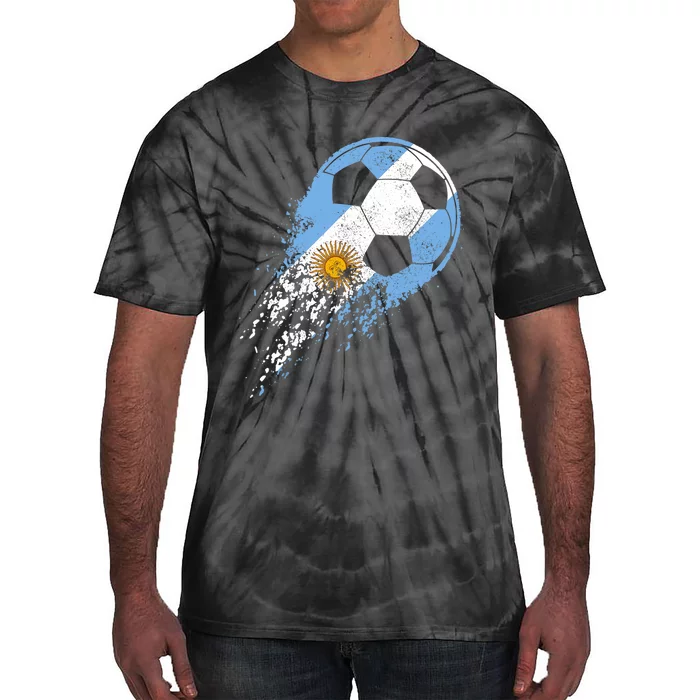 Argentina Soccer Argentinian Flag Pride Soccer Player Tie-Dye T-Shirt