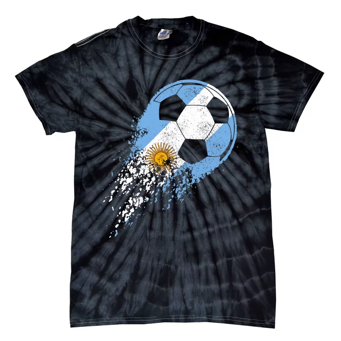 Argentina Soccer Argentinian Flag Pride Soccer Player Tie-Dye T-Shirt