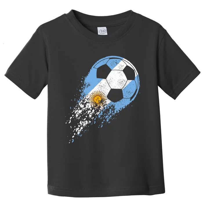 Argentina Soccer Argentinian Flag Pride Soccer Player Toddler T-Shirt