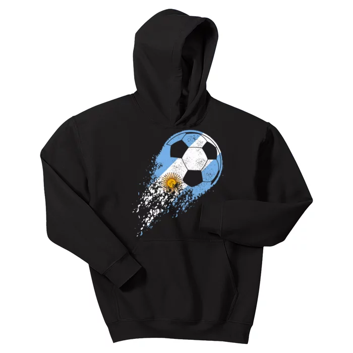 Argentina Soccer Argentinian Flag Pride Soccer Player Kids Hoodie