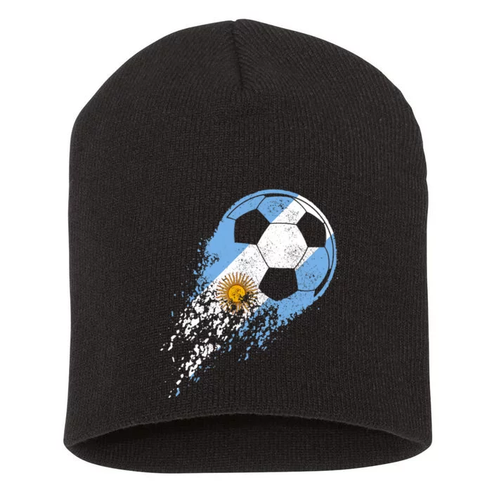 Argentina Soccer Argentinian Flag Pride Soccer Player Short Acrylic Beanie