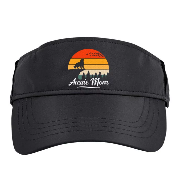 Australian Shepherd Aussie Mom Dog Sunset Retro Style Adult Drive Performance Visor