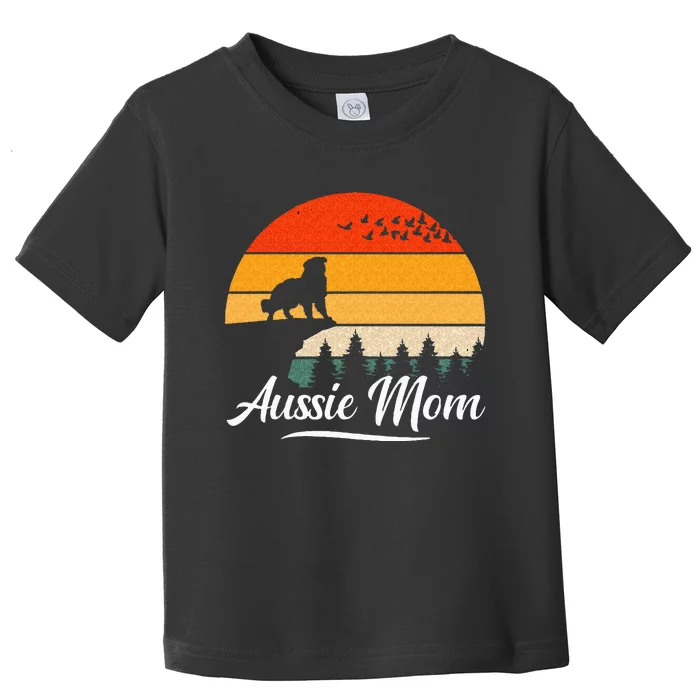 Australian Shepherd Aussie Mom Dog Sunset Retro Style Toddler T-Shirt