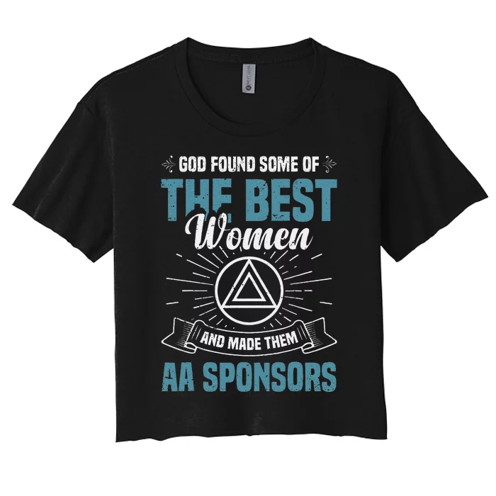 Aa Sobriety Anniversary 60 Day Sponsor Chip Aa Sponsor Women's Crop Top Tee