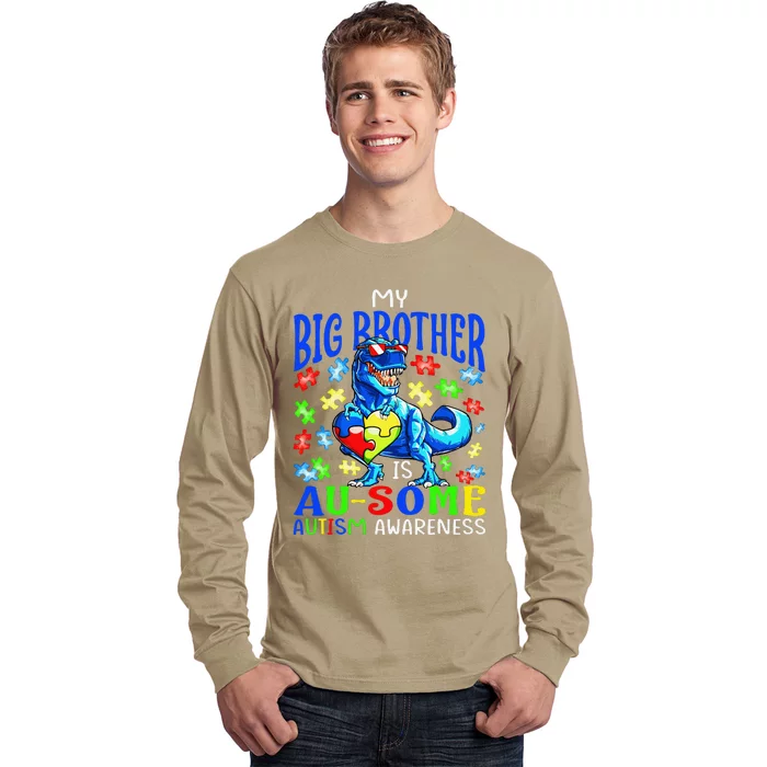 Autism Support Autistic My Big Brother Is Awesome Dinosaur Long Sleeve Shirt