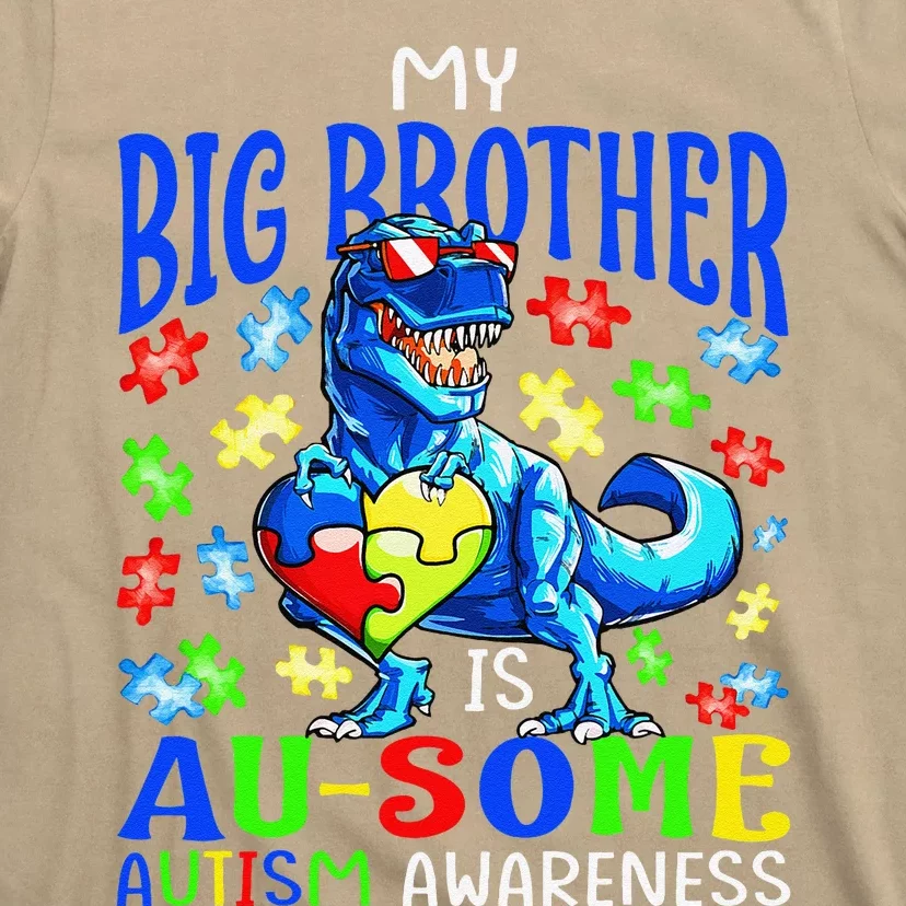 Autism Support Autistic My Big Brother Is Awesome Dinosaur T-Shirt