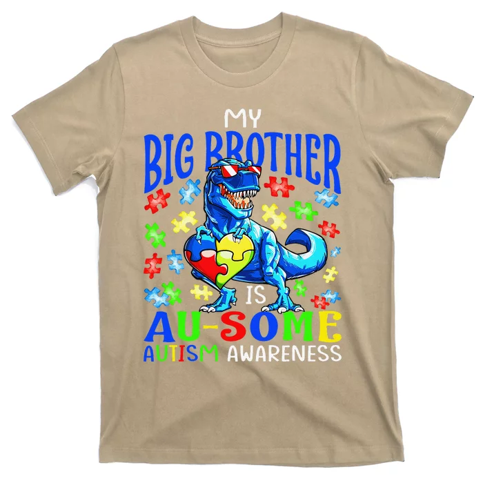 Autism Support Autistic My Big Brother Is Awesome Dinosaur T-Shirt