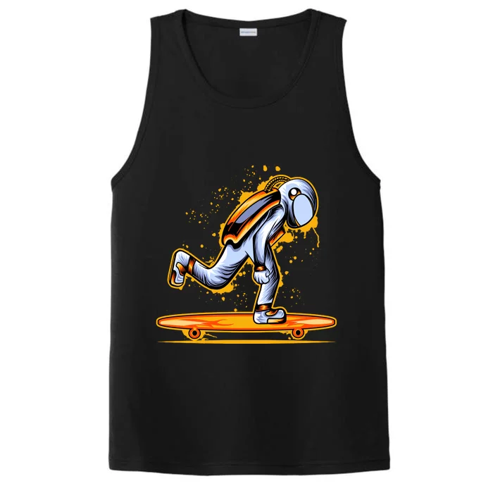 Astronaut Skateboarding Performance Tank