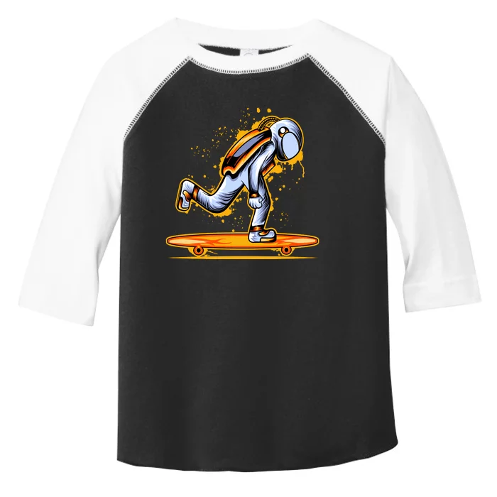 Astronaut Skateboarding Toddler Fine Jersey T-Shirt