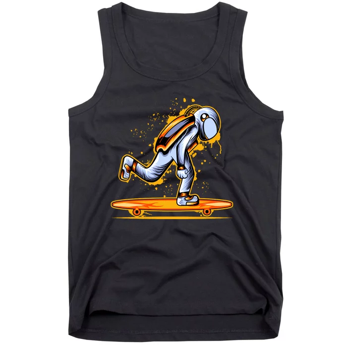 Astronaut Skateboarding Tank Top