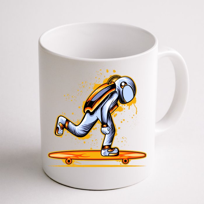 Astronaut Skateboarding Front & Back Coffee Mug