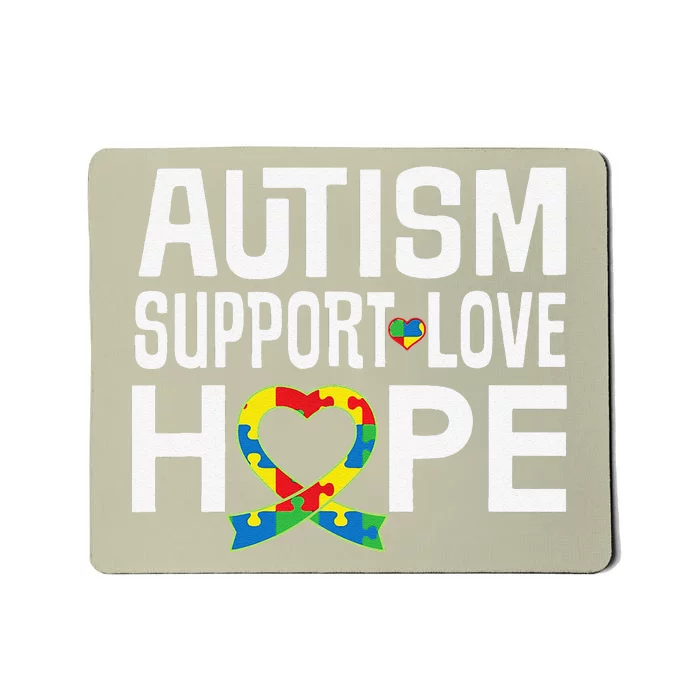 Autism Support Awareness Puzzle Ribbon Heart Mousepad