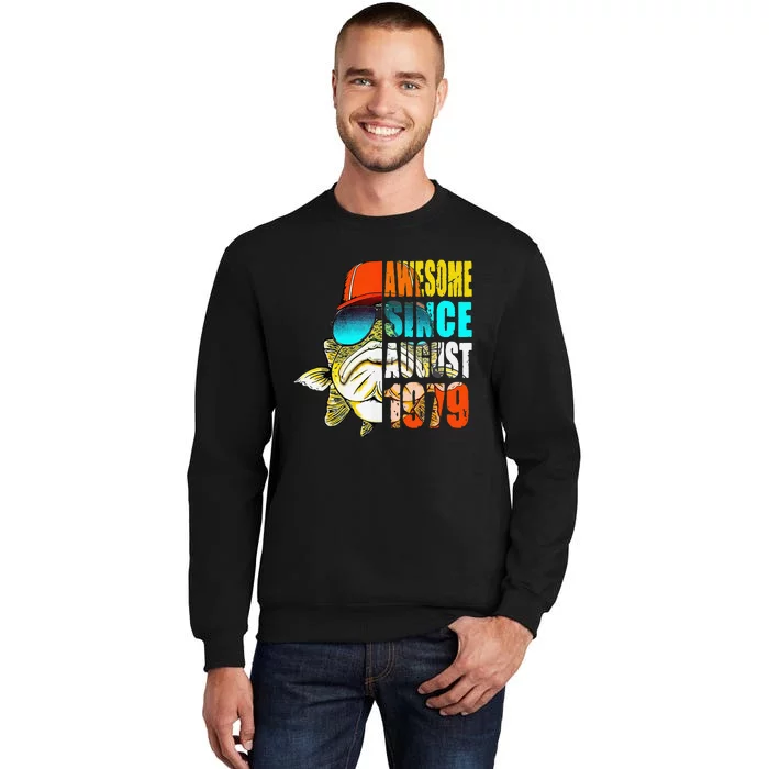 Awesome Since August 1979 Fishing 40th Birthday Gift Sweatshirt