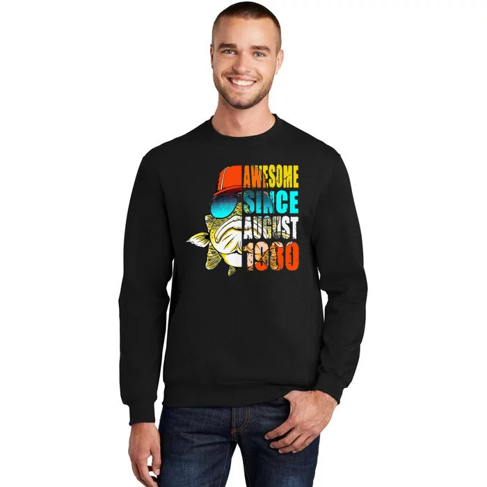 Awesome Since August 1980 Fishing 39th Birthday Gift Sweatshirt