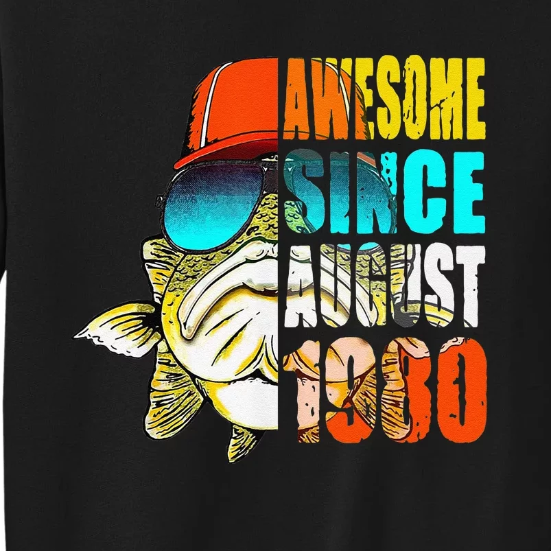 Awesome Since August 1980 Fishing 39th Birthday Gift Sweatshirt