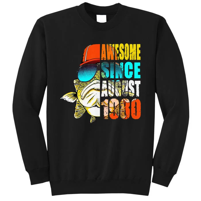 Awesome Since August 1980 Fishing 39th Birthday Gift Sweatshirt