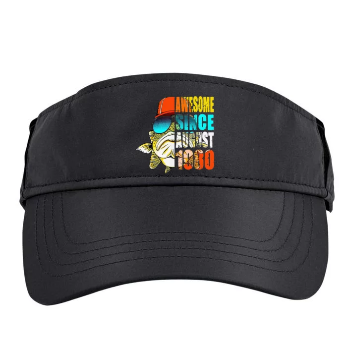 Awesome Since August 1980 Fishing 39th Birthday Gift Adult Drive Performance Visor